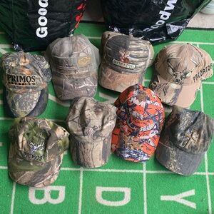 Mossy Oak Camo Hunting Baseball Caps Assortment with Blaze Orange Option
